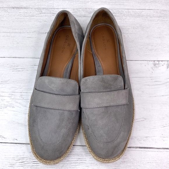 Caslon Grey Suede Leather Loafers Shoes in Womens Size 8 - Picture 2 of 9